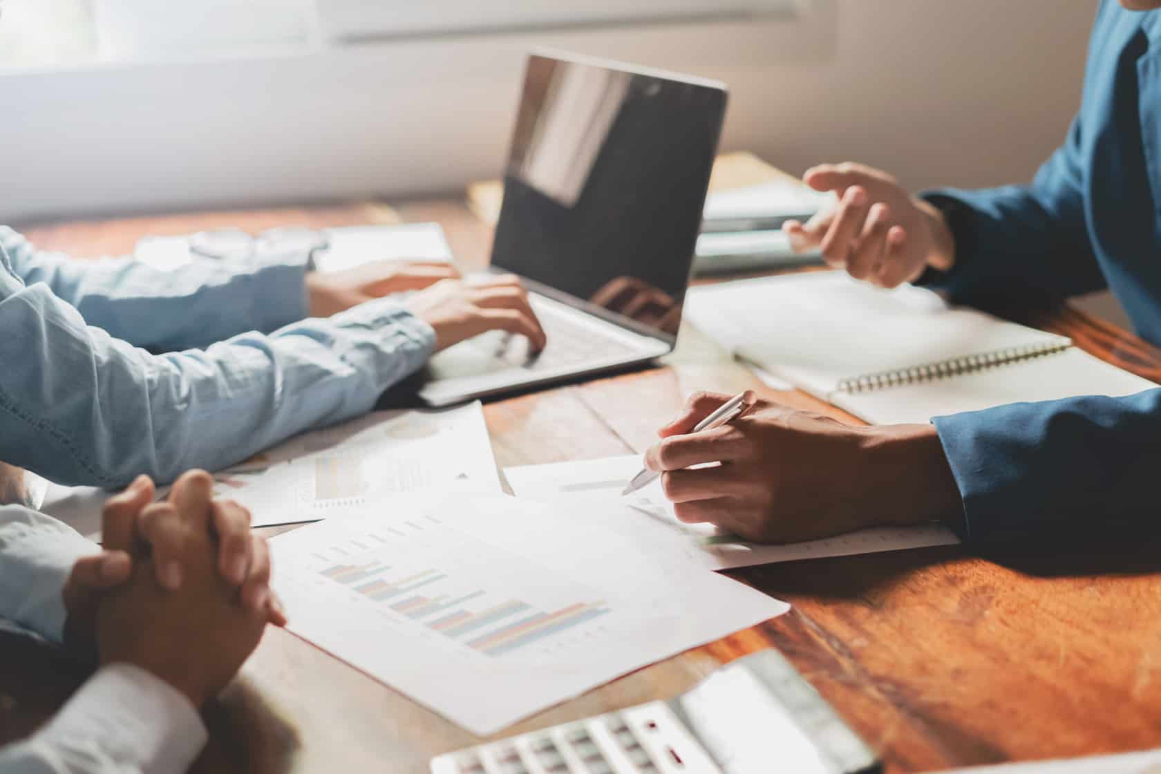 Business owner in a financing preparation consultation