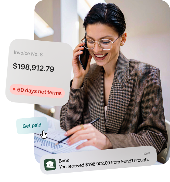 Business owner managing invoices with FundThrough