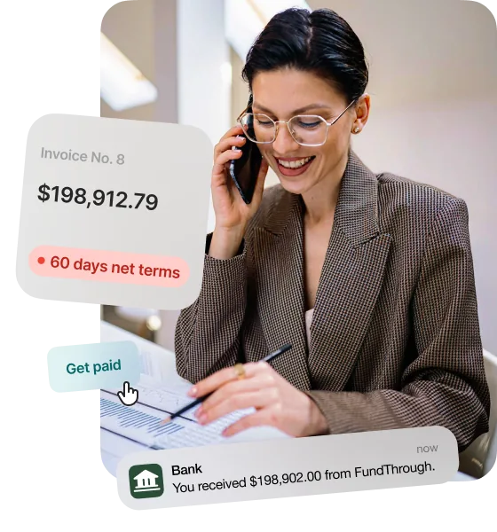 Business owner managing invoices with FundThrough