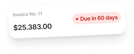 Invoice due in 90 days