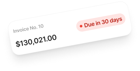 Invoice due in 90 days
