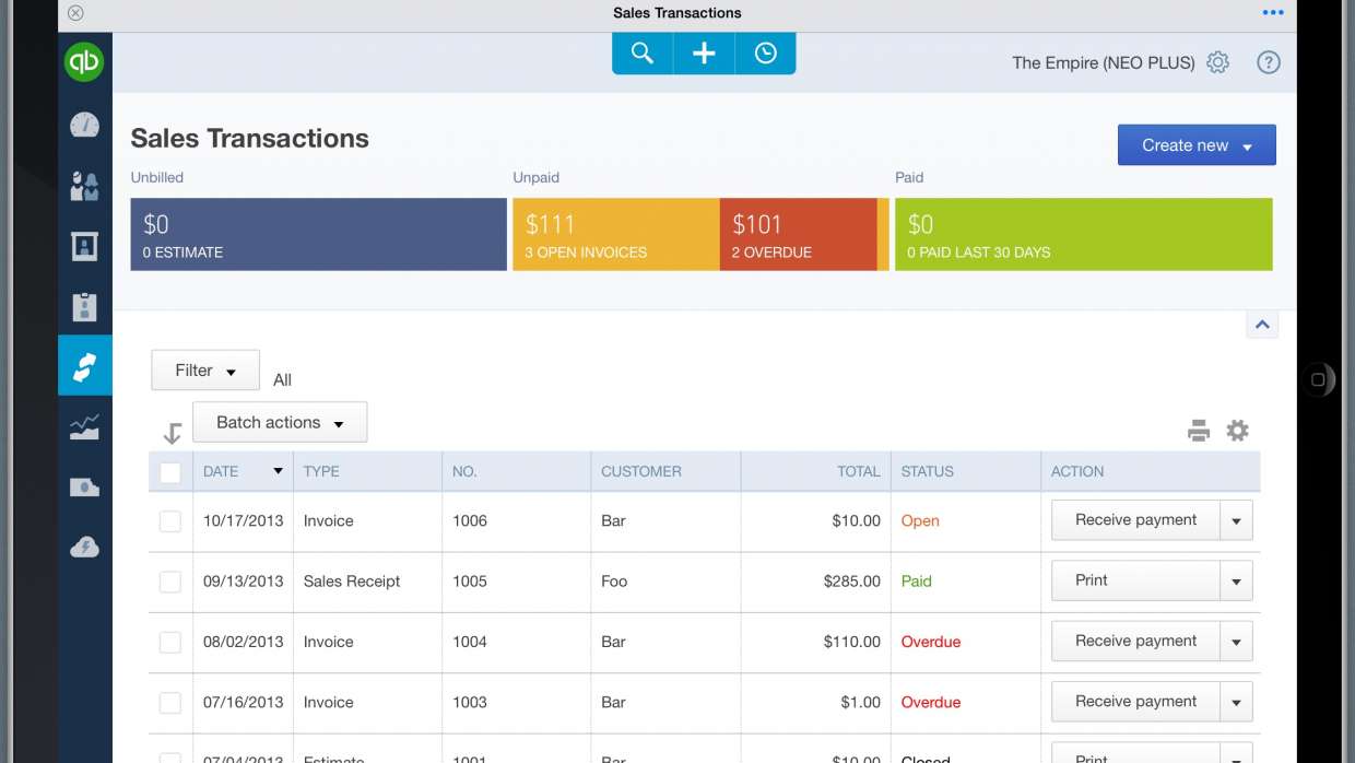 FundThrough for QuickBooks Online on a tablet