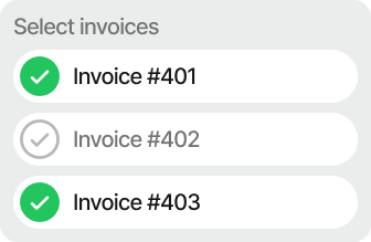 Select invoices to fund